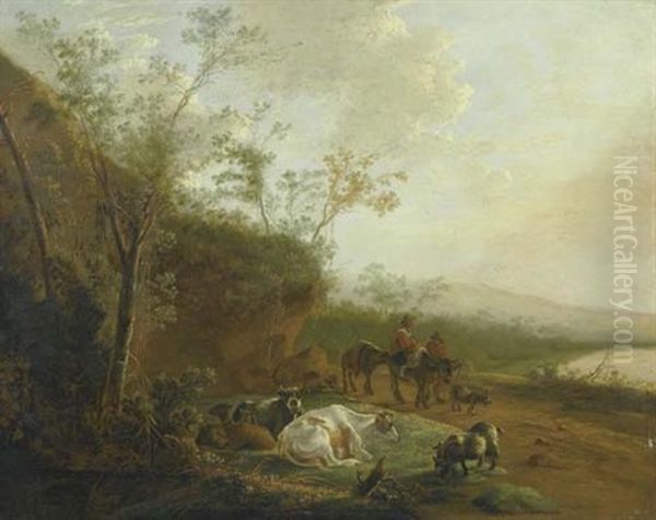 Landschaft Mit Zwei Hirten, Kuhen Und Ziegen - view 1
