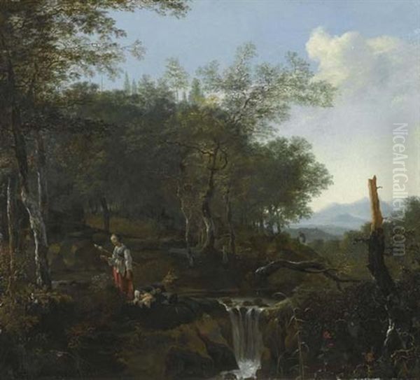 Waldlandschaft Mit Wasserfall - view 1