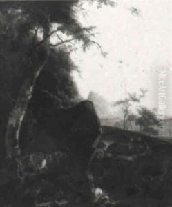 Figures By A Waterfall