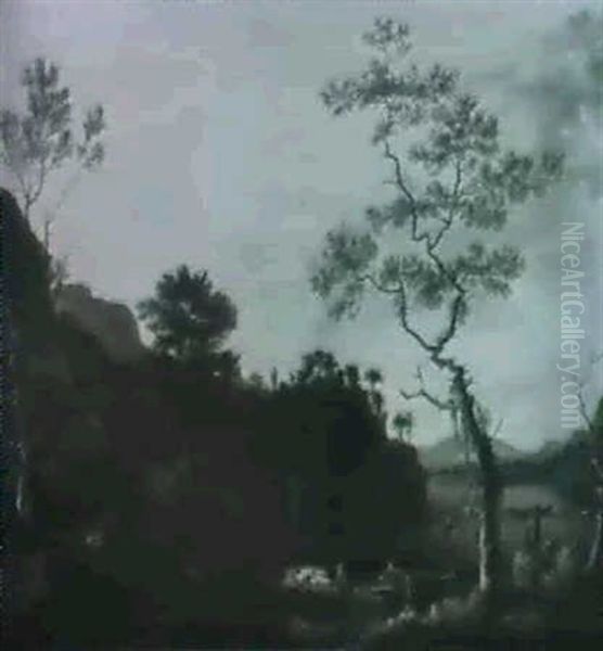 A River Landscape With Figures In A Boat - view 1