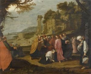 Christus Heilt Eine Kranke Frau by Jacob Symonsz Pynas