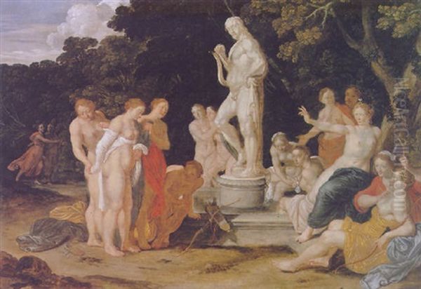 A Statue Of Apollo Surrounded By Diana And Her Nymphs - view 1
