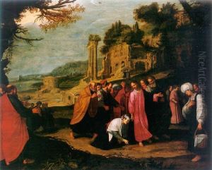 Christ Healing The Woman With The Issue Of Blood by Jan Pynas