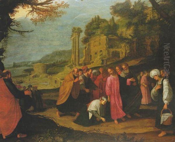 Christ With His Disciples And Jairus, A Woman Touching The Hem Of Christ's Garment - view 1