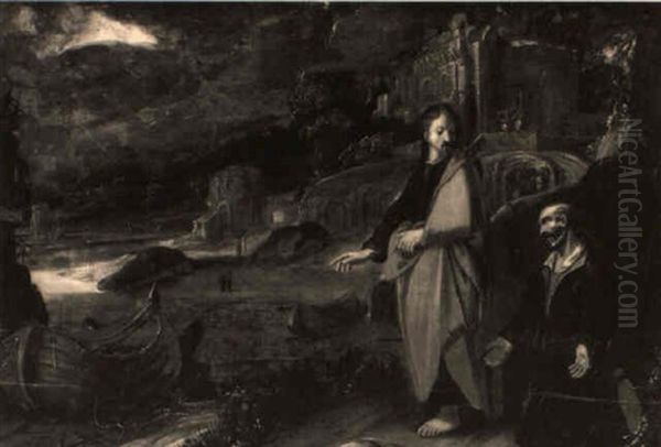 Saint Peter Kneeling Before Christ By The Shore Of Lake Galilee - view 1