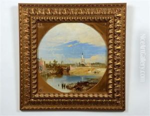 European Landscape With Town In The Distance by James Baker Pyne