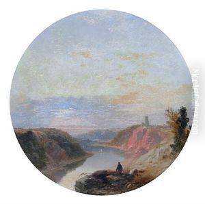 Man Before A Landscape Overlooking A River (river Avon At Clifton?) Man Before A Landscape Overlooking A River (river Avon At Clifton?)