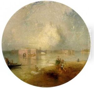 Clam Diggers On An Island Of Venice by James Baker Pyne