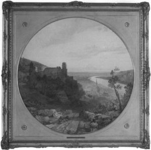 Heidelberg Mit Schlos Von Der Anhohe Aus Gesehen Mit Weitem Blick In Das Neckartal Heidelberg Mit Schlos Von Der Anhohe Aus Gesehen Mit Weitem Blick In Das Neckartal