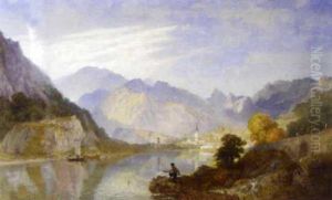 A Pick-nick On The Lago D'orta, With The Town Of Omegna