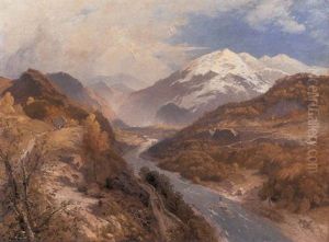 Angling In A Mountainous River Landscape Angling In A Mountainous River Landscape