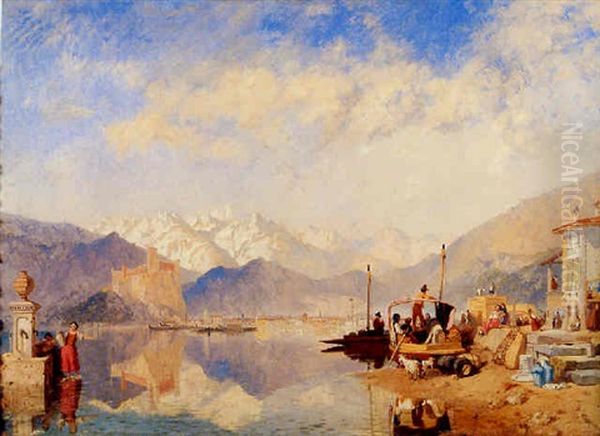 Recollections Of The Lago Maggiore, Market Day At Pallanza - view 1