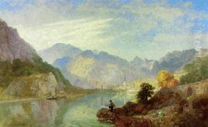 A Pick-nick On The Lago D'arta, With The Town Of Amegna