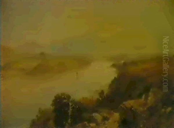 The Menai Straits From Cheyny Rocks Above Beaumaris - view 1