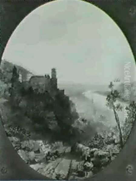 Figures In Extensive Topographical Landscape (circular) - view 1