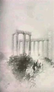 The Temple Of Minerva, Cape Sounium by William Henry Pyne