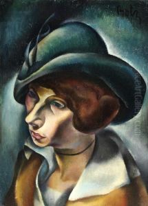 Dame Mit Hut by Hanns Bolz