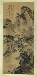 Chinese Landscape Painting By Qi Kun Mounted With No by Qi Kun