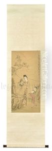 Qian Huian: Ink And Color On Silk Painting 'people by Qian Hui'an