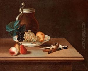 Still Life With Grapes, Jar And Birds by Lars Henning Boman