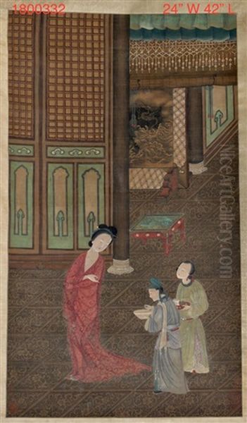 Chinese Scroll Painting On Silk - Niu Yin - view 1