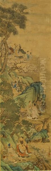 Chinese Scroll Painting, Attributed To Qiu Ying - view 1