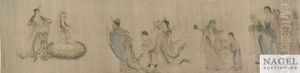 Daoistische Und Buddhistische Heilsgestalten Vor Guanyin. Querrolle by Qiu Ying
