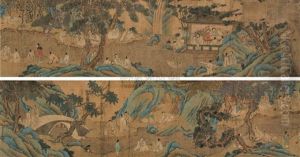 Character And Landscape by Qiu Ying