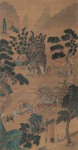 Landscape And Character by Qiu Ying