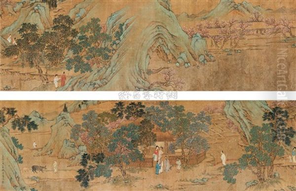 Landscape And Character, Calligraphy - view 1