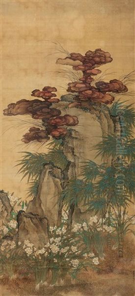Bamboo And Rock, Ganoderma - view 1