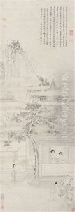 Characters With Landscape by Qiu Ying