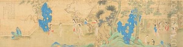 Ladies In Gardens Of The Four Seasons by Qiu Ying