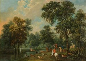 Horsemen Hunting A Deer