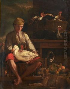Paysan A L'oie, Paysanne Au Chien (pair) by Martin Ferdinand Quadal
