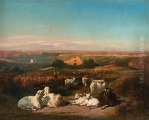 An Idyllic Country Landscape, Rome by Carl Max Gerlach Quaedvlieg