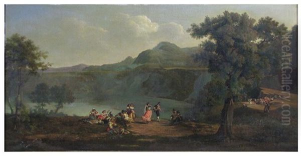 Italian Landscape With Picnicking Groups - view 1