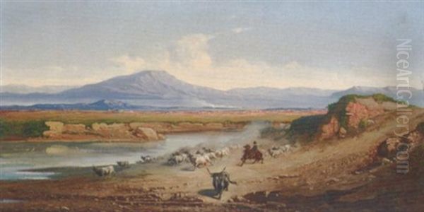Herding Buffalo In The Roman Campagna - view 1