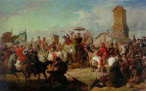 The Cervaro Festivities, Rome by Carl Max Gerlach Quaedvlieg