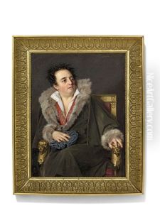 Ignazio Degotti (d. 1824), Celebrated Scenographer At The Paris Opera, Seated In A Gilded Empire Fauteuil Carved With Lion Heads