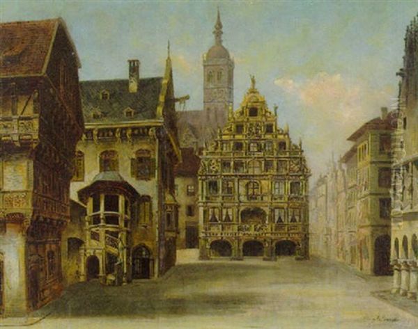 Platz In Einer Alten Stadt Mit Renaissancegebauden - view 1
