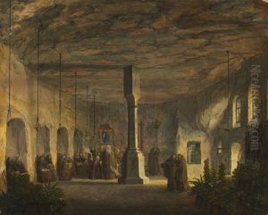 Innenansicht Der St. Maximuskapelle In Salzburg by Domenico II Quaglio