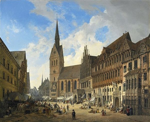 Marienkirche, Marktplatz Und Rathaus In Hannover - view 1