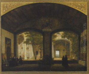 Im Nonnenkloster Mit Brotausteilung An Arme by Domenico II Quaglio