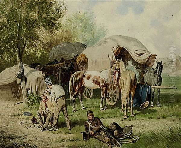Beim Barbier In Einem Militarlager - view 1