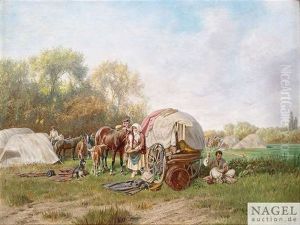 Feldlager Mit Marketenderwagen by Franz Quaglio