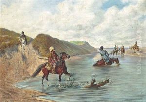 Caucasians Fording A River Caucasians Fording A River