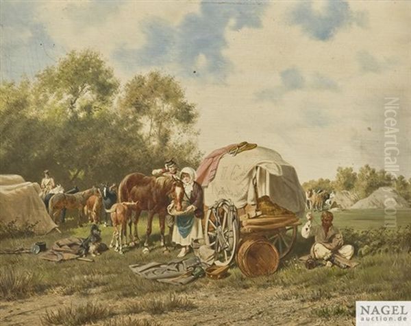 Marketenderwagen In Einem Soldatenlager - view 1