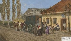 Halt Der Postkutsche An Einer Russischen Raststation by Franz Quaglio