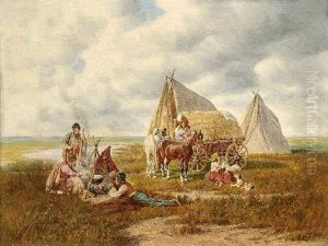 Zigeunerlager In Der Puszta by Franz Quaglio